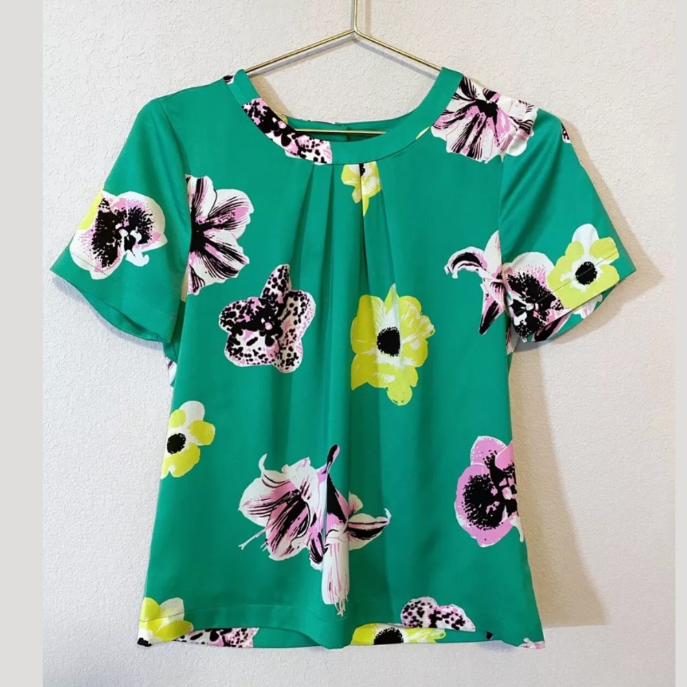 J Crew Printed Cutaway Top Retro Punk Floral Top